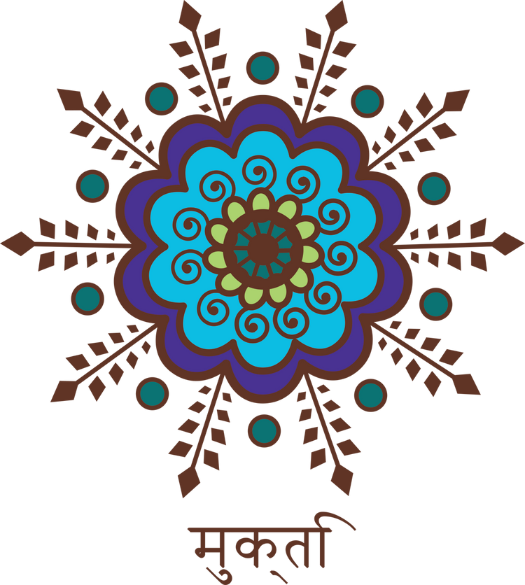 Blue Wildflower with Sanskrit for Freedom