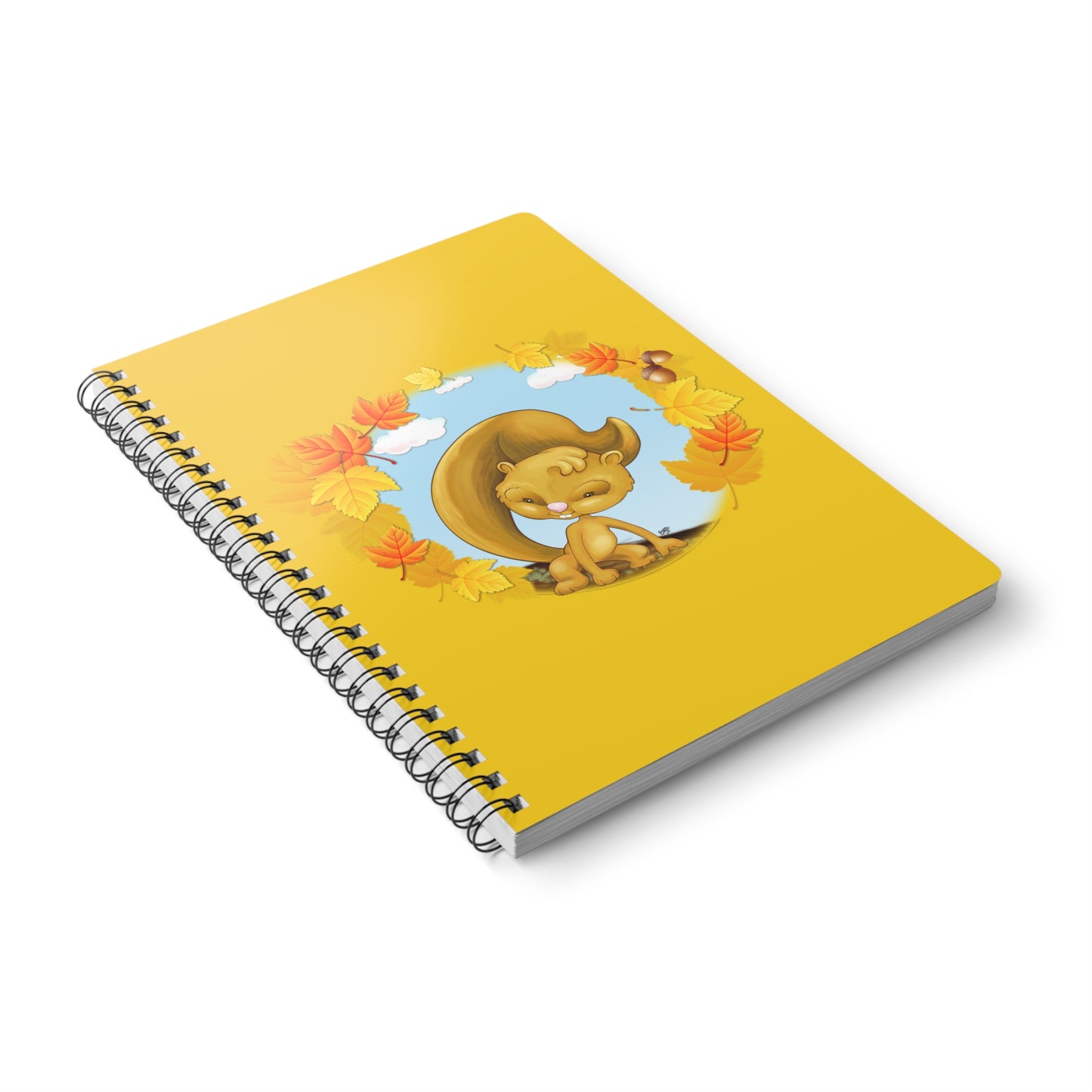 AUTUMN SQUIRREL Cartoon Notebook – 150 lined pages A5 Wirobound Softcover