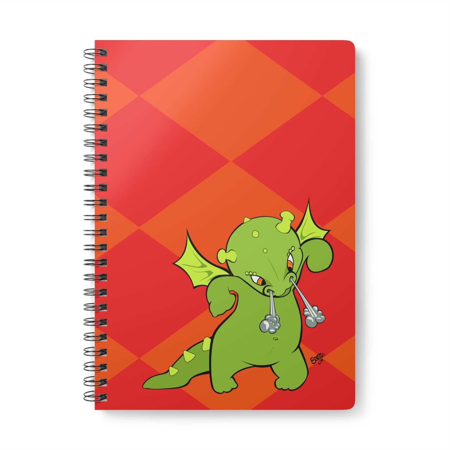 BABY DRAGON Cartoon Notebook – 150 lined pages A5 Wirobound Softcover