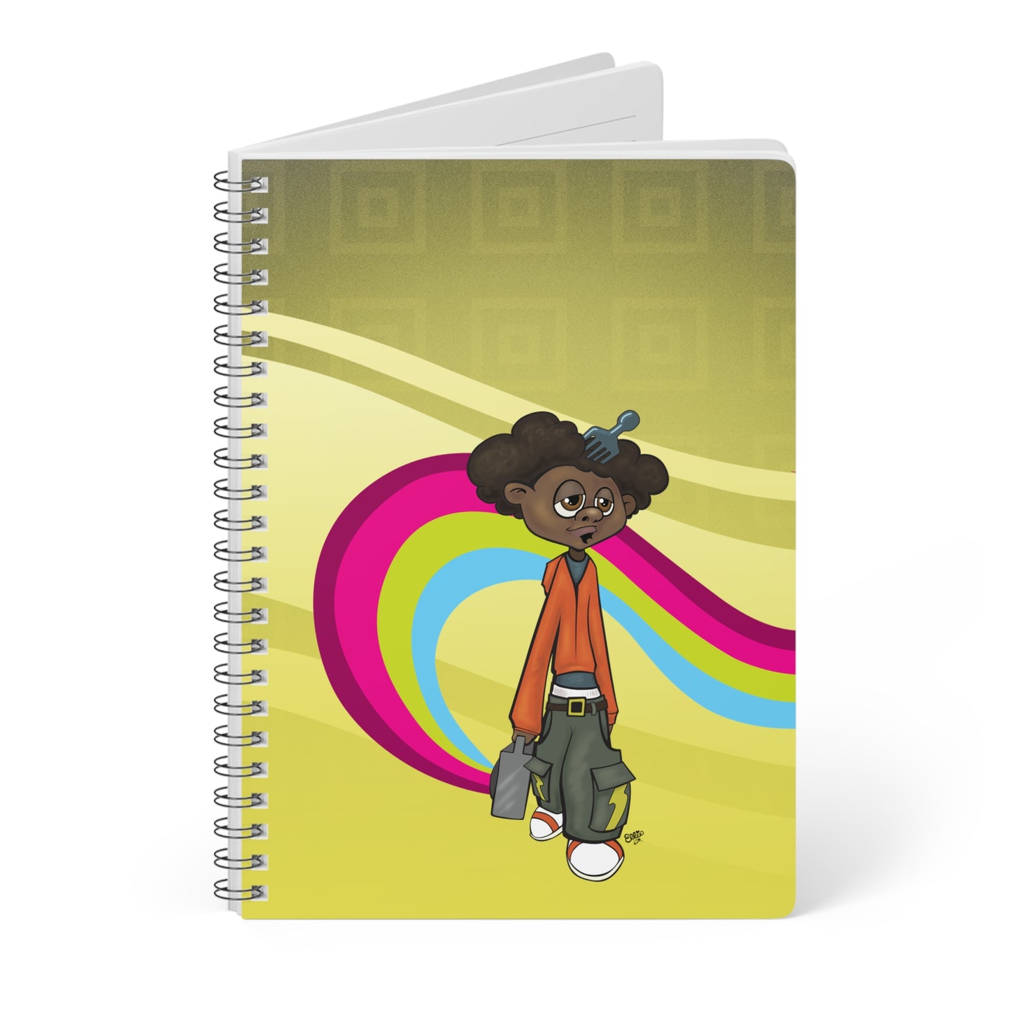 HIP HOP VIBE MASTER Cartoon Notebook – 150 lined pages A5 Wirobound Softcover