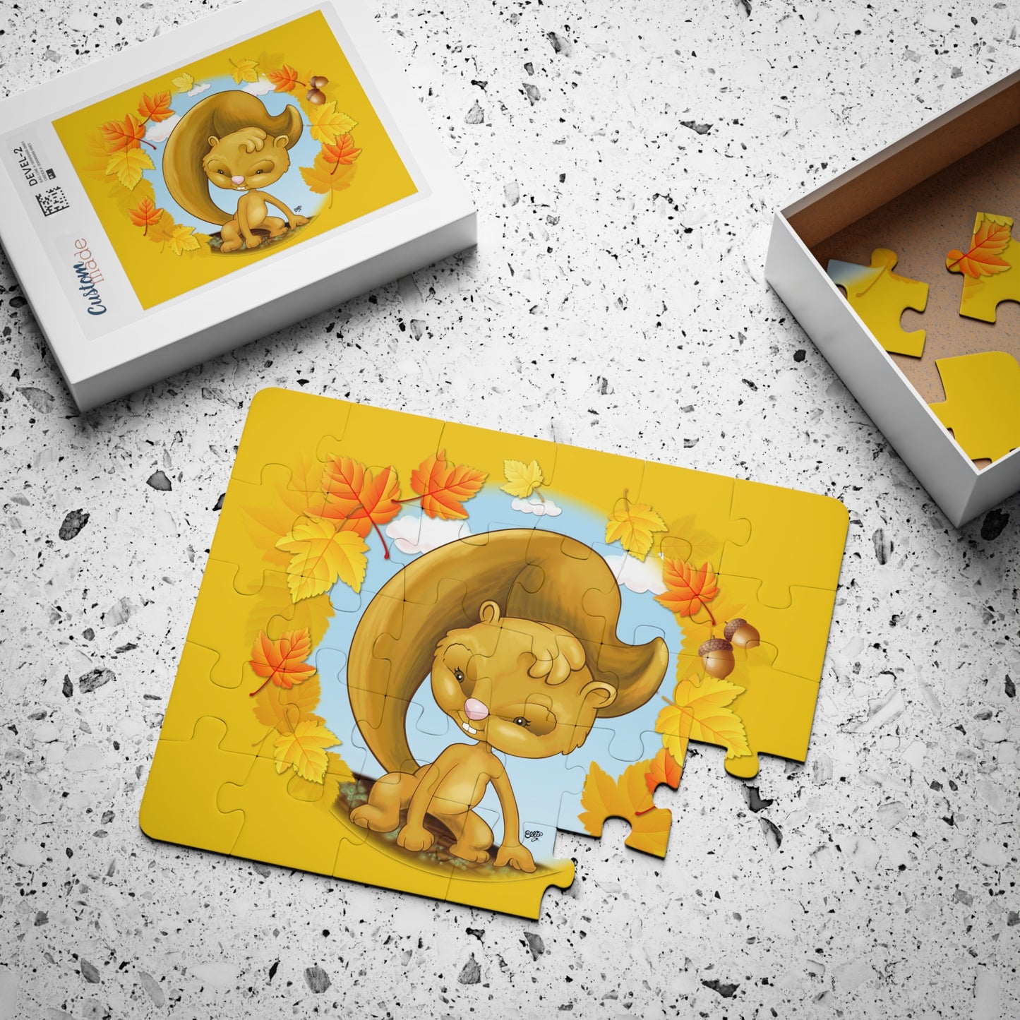 AUTUMN SQUIRREL Cartoon Kids Puzzle (30 Piece) - Fun Learning Activity Gift for Kids