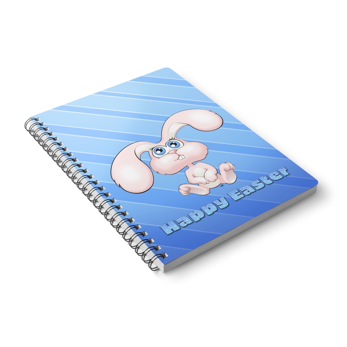 PINK EASTER BUNNY Cartoon Notebook – 150 lined pages A5 Wirobound Softcover