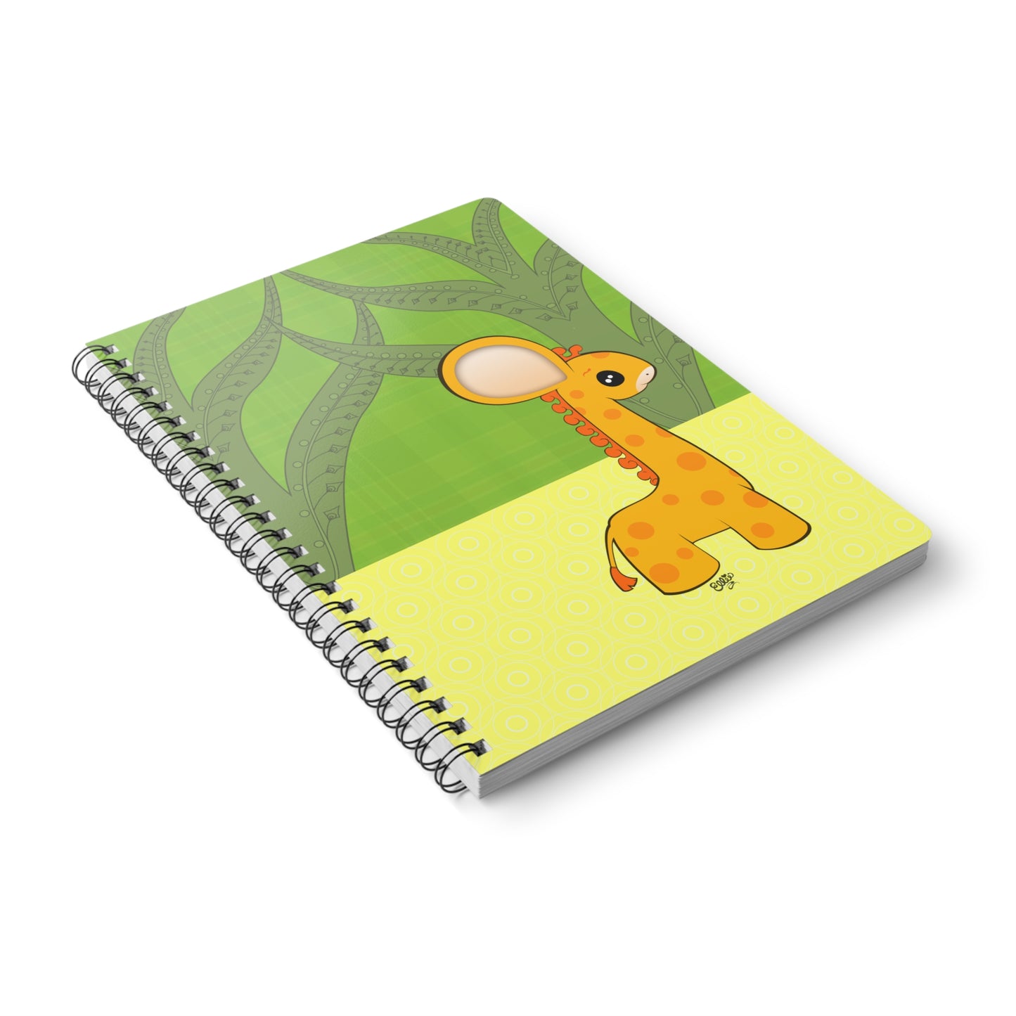 BABY GIRAFFE Cartoon Notebook – 150 lined pages A5 Wirobound Softcover
