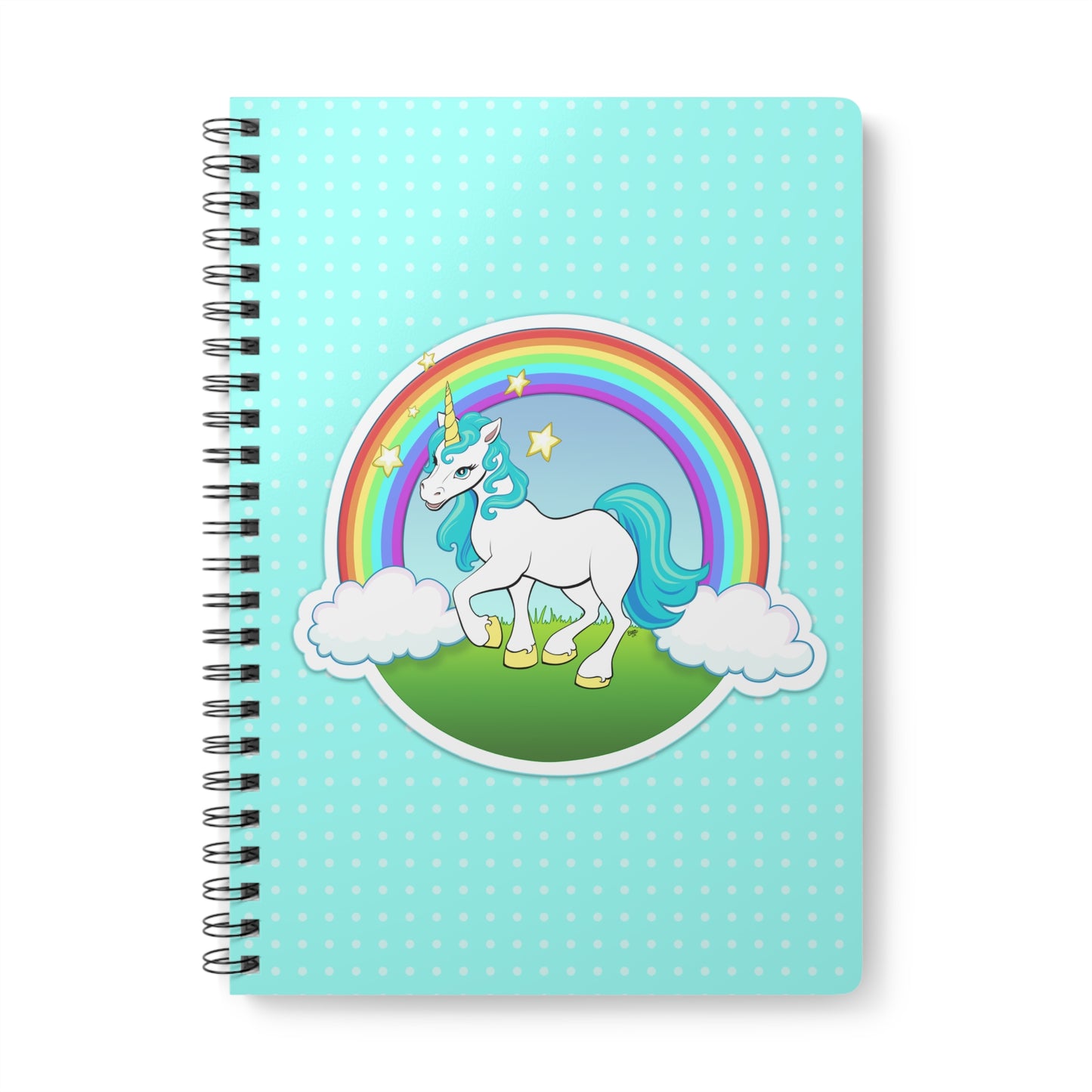 MAGIC UNICORN Cartoon Notebook – 150 lined pages A5 Wirobound Softcover