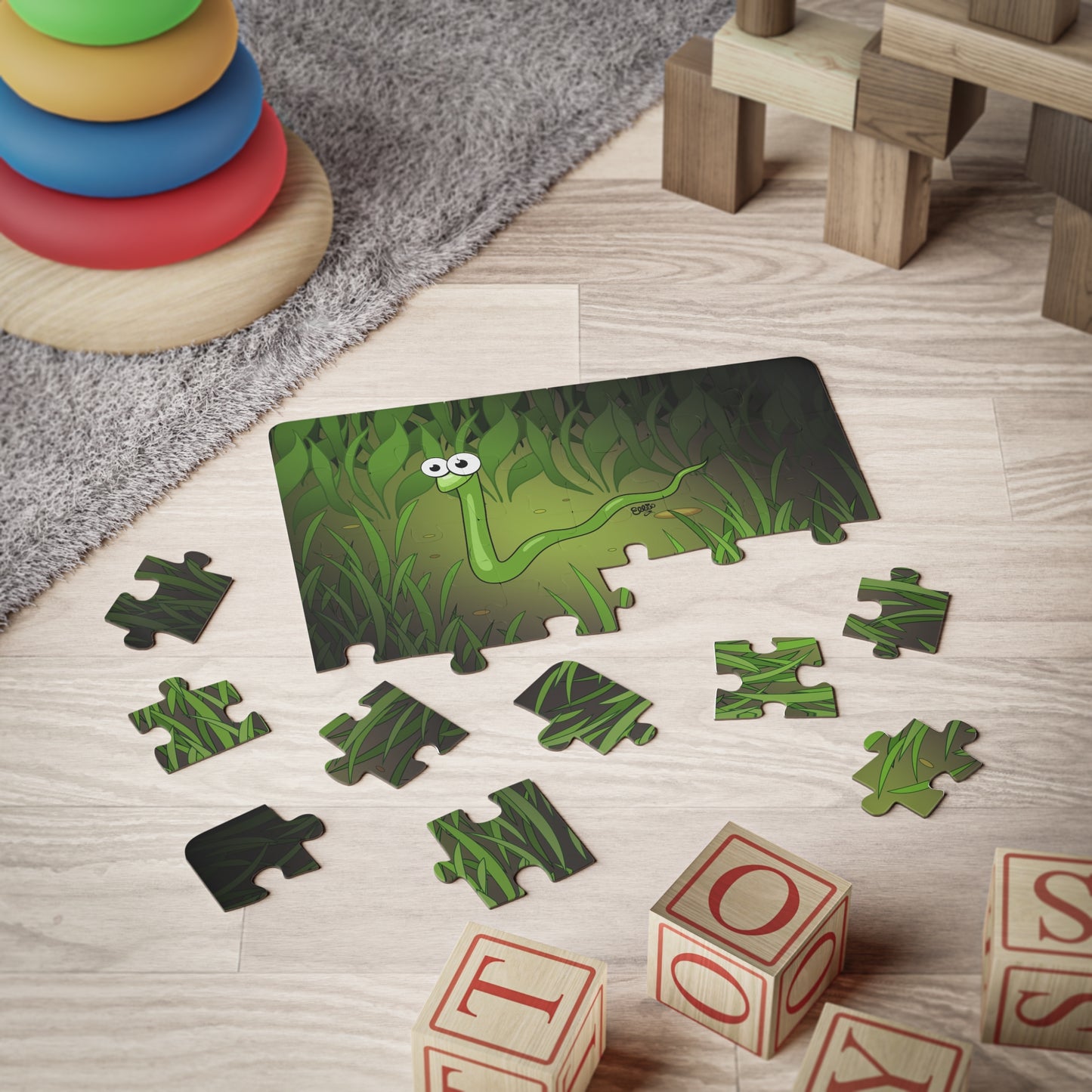 SAM THE SLITHERY SNAKE Cartoon Kids Puzzle (30 Piece) - Fun Learning Activity Gift for Kids