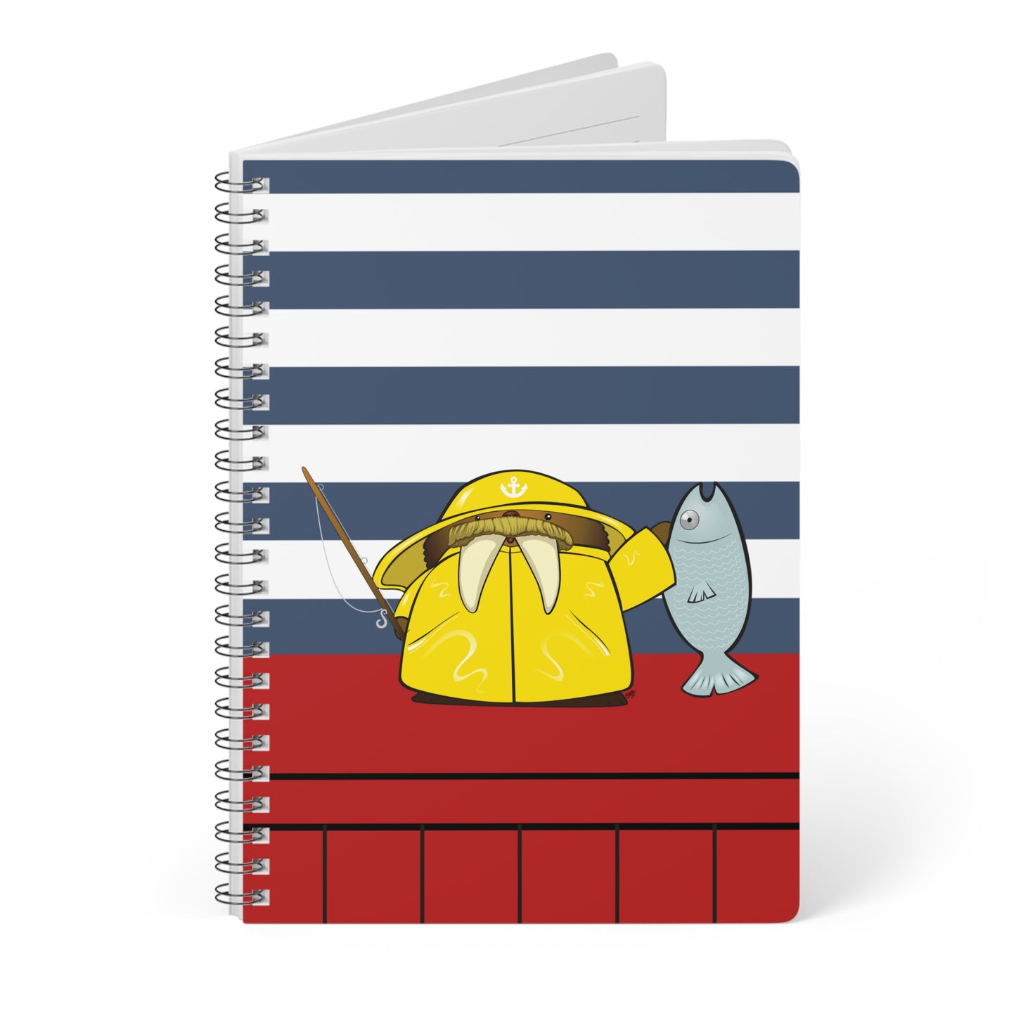 MR.WILMINGTON WALRUS Cartoon Notebook – 150 lined pages A5 Wirobound Softcover