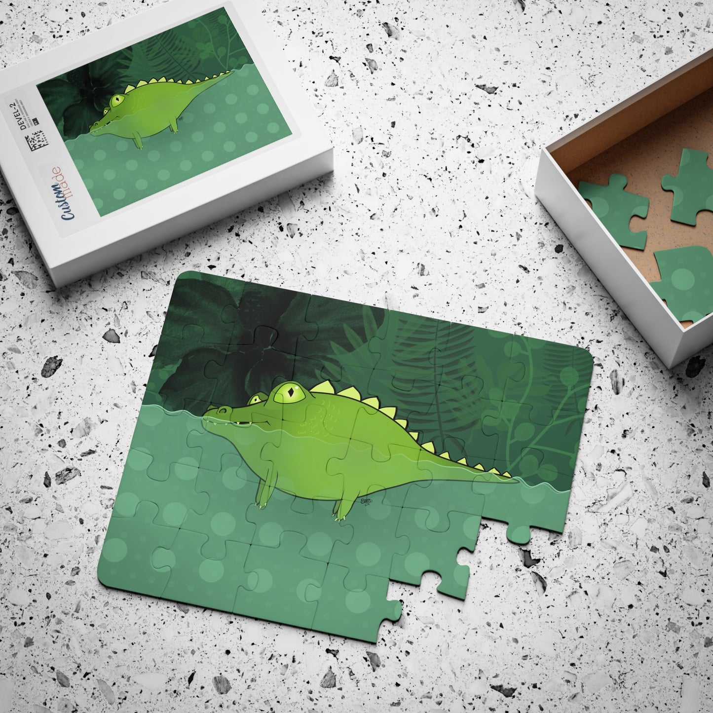 GATOR IN THE SWAMP Alligator Cartoon Kids Puzzle (30 Piece) - Fun Learning Activity Gift for Kids