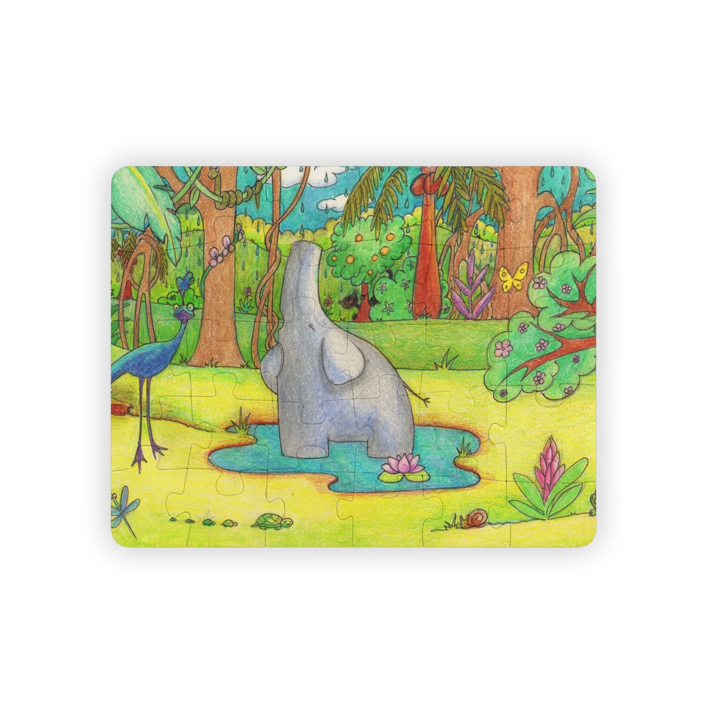 SINGING ELEPHANT Cartoon Kids Puzzle (30 Piece) - Fun Learning Activity Gift for Kids