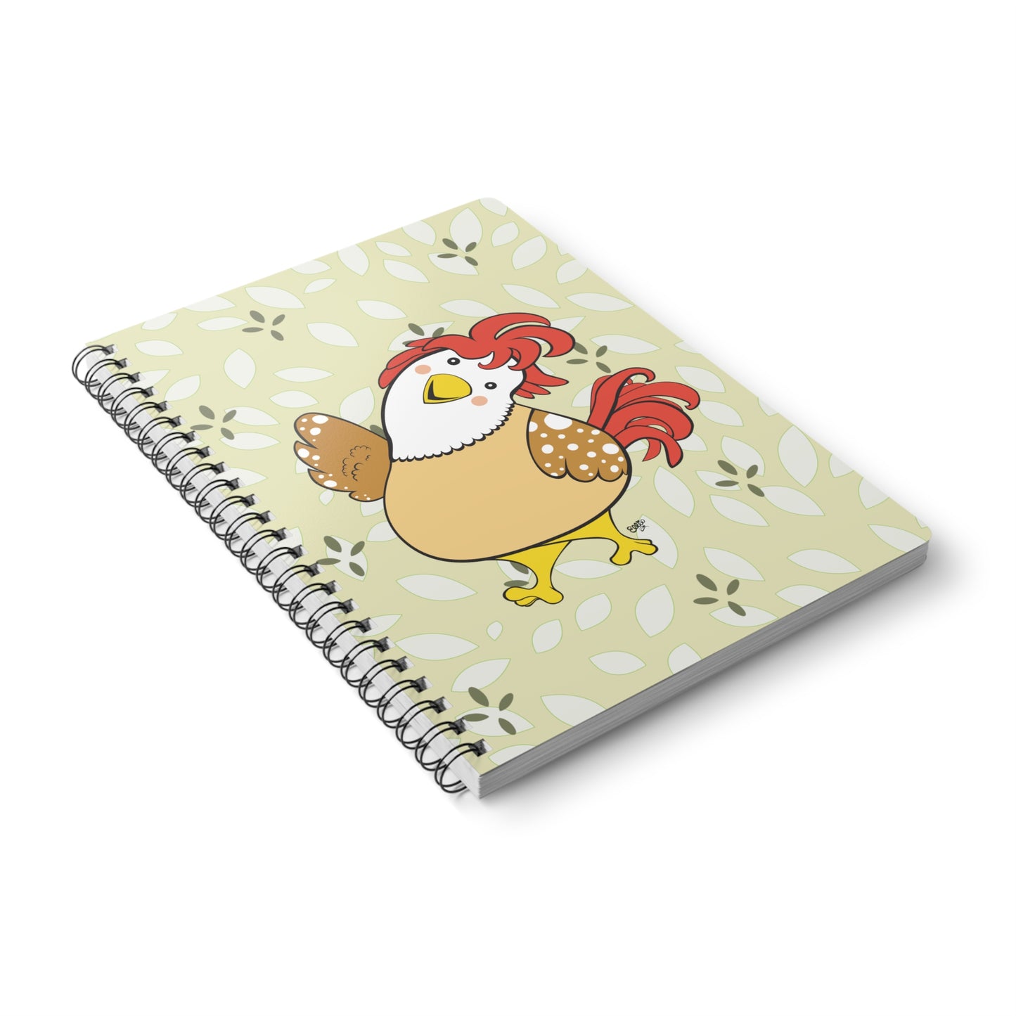 FRIENDLY CHICKEN Cartoon Notebook – 150 Lined Pages A5 Wirobound Softcover