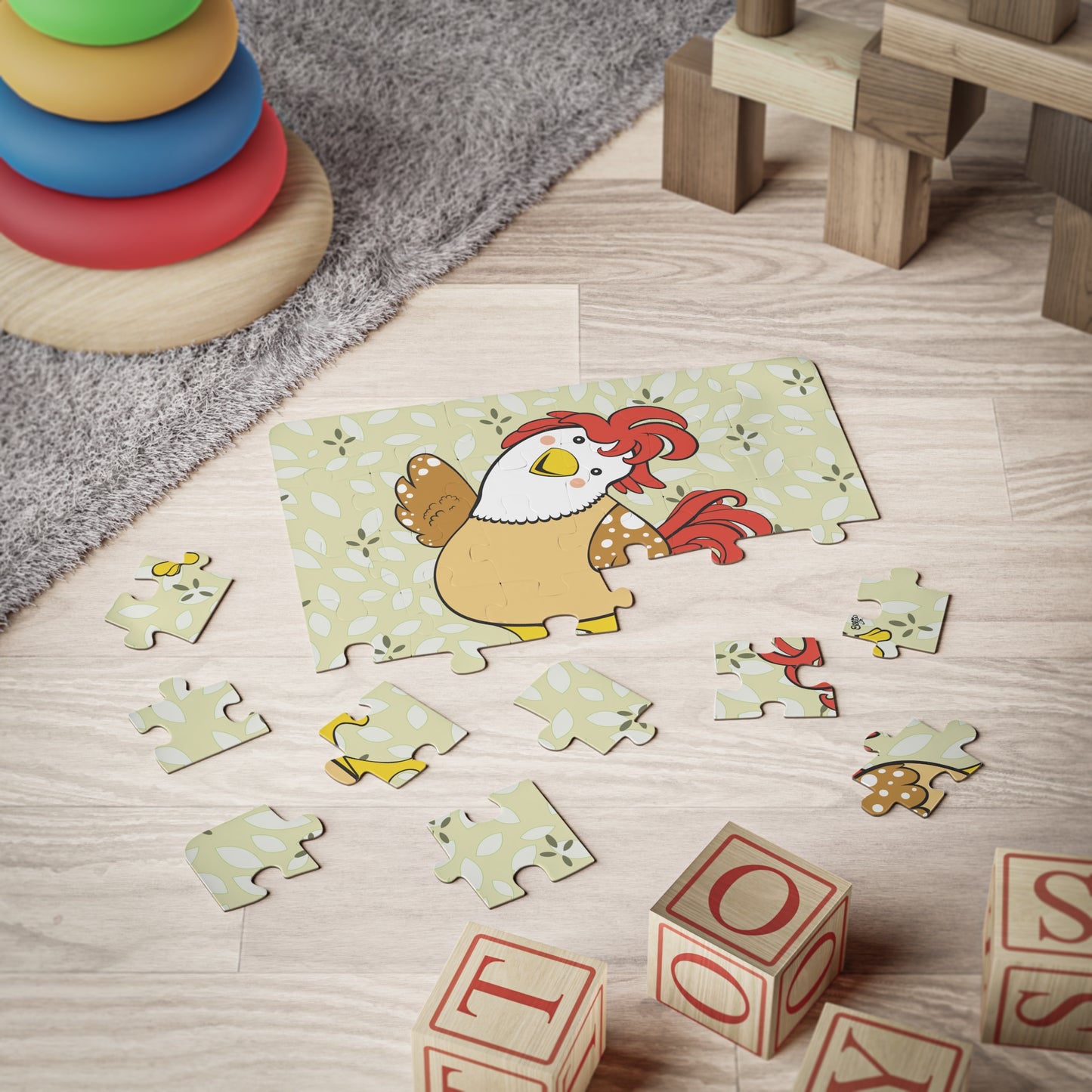 FRIENDLY CHICKEN Cartoon Kids Puzzle (30 Piece) - Fun Learning Activity Gift for Kids