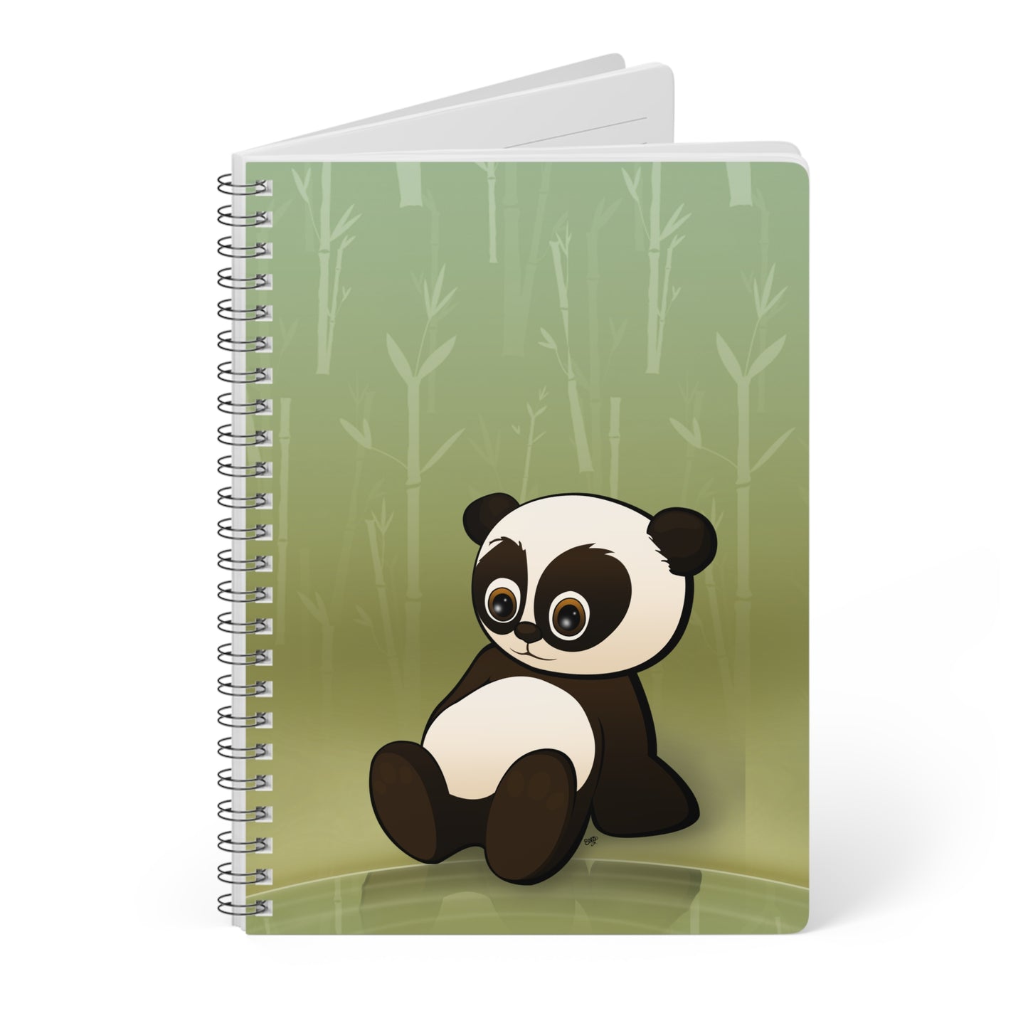 BABY PANDA Cartoon Notebook – 150 lined pages A5 Wirobound Softcover