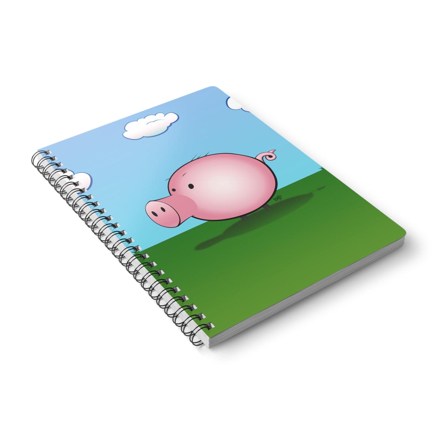 MOOGY THE PIG Cartoon Notebook – 150 Lined Pages A5 Wirobound Softcover