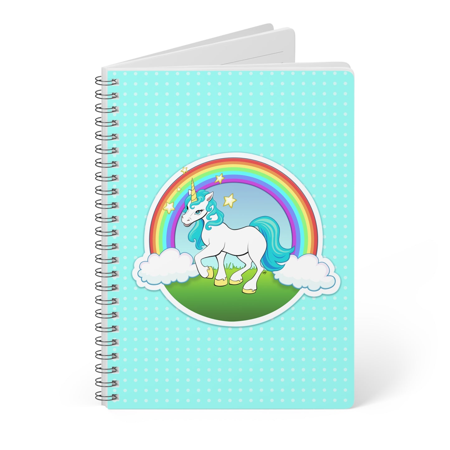 MAGIC UNICORN Cartoon Notebook – 150 lined pages A5 Wirobound Softcover