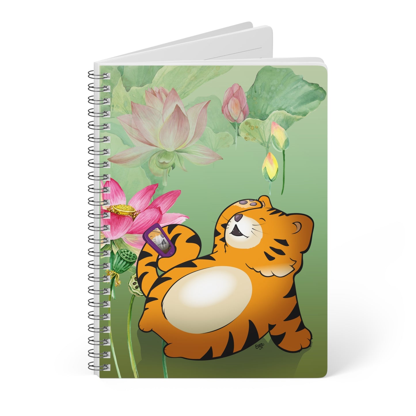 INSTA TIGER Cartoon Notebook – 150 lined pages A5 Wirobound Softcover
