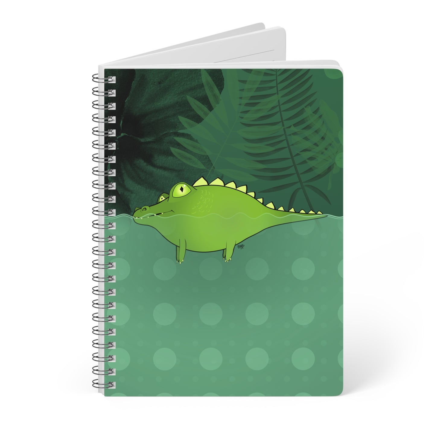 GATOR IN THE SWAMP Alligator Cartoon Notebook – 150 Lined Pages A5 Wirobound Softcover