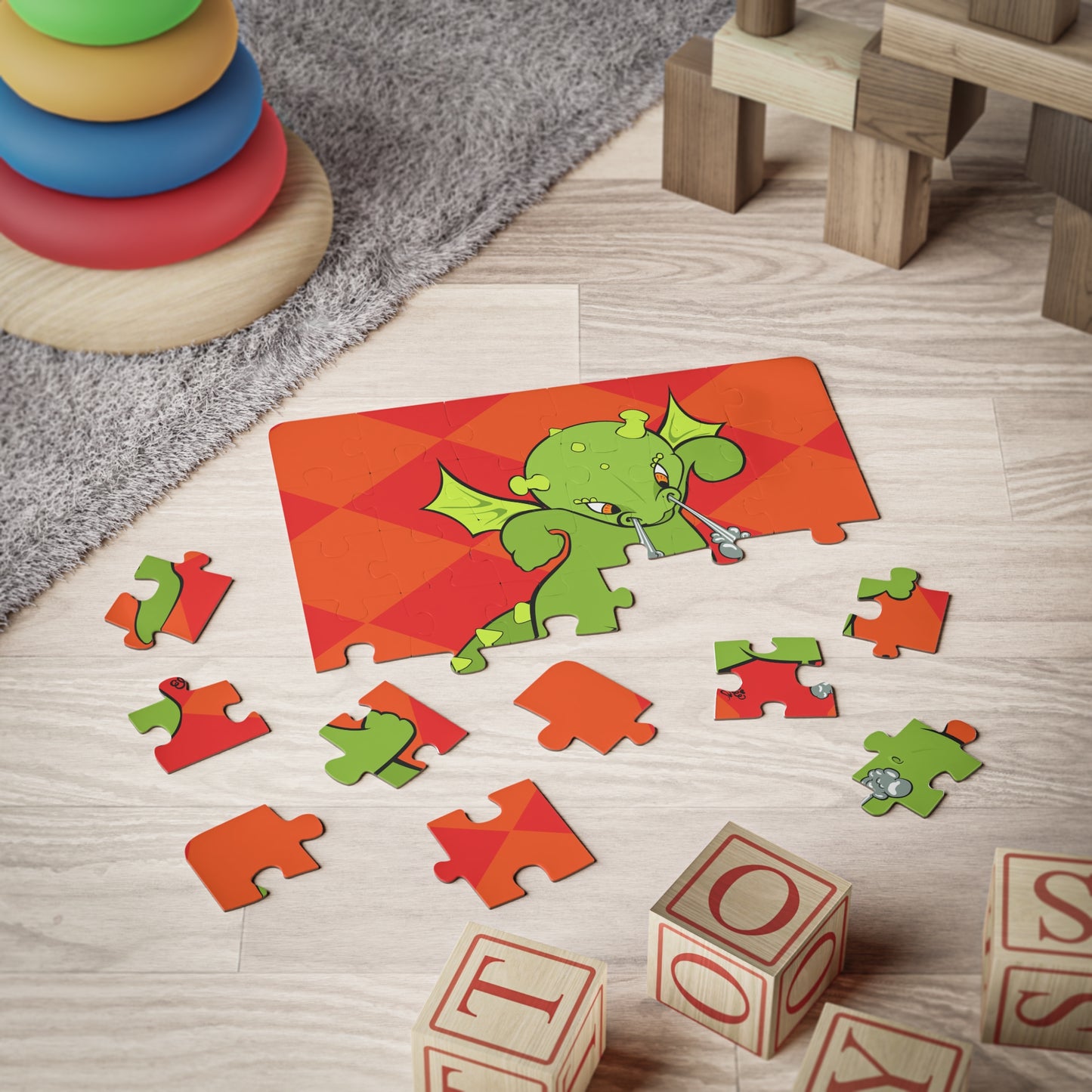 BABY DRAGON Cartoon Kids Puzzle (30 Piece) - Fun Learning Activity Gift for Kids