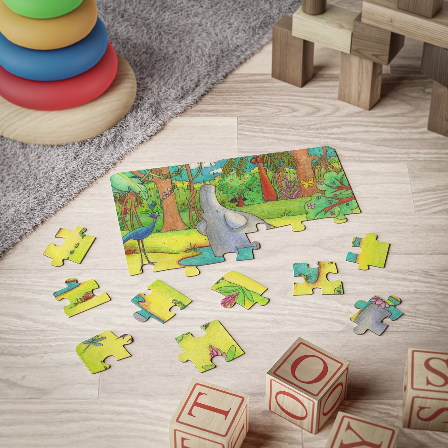 SINGING ELEPHANT Cartoon Kids Puzzle (30 Piece) - Fun Learning Activity Gift for Kids