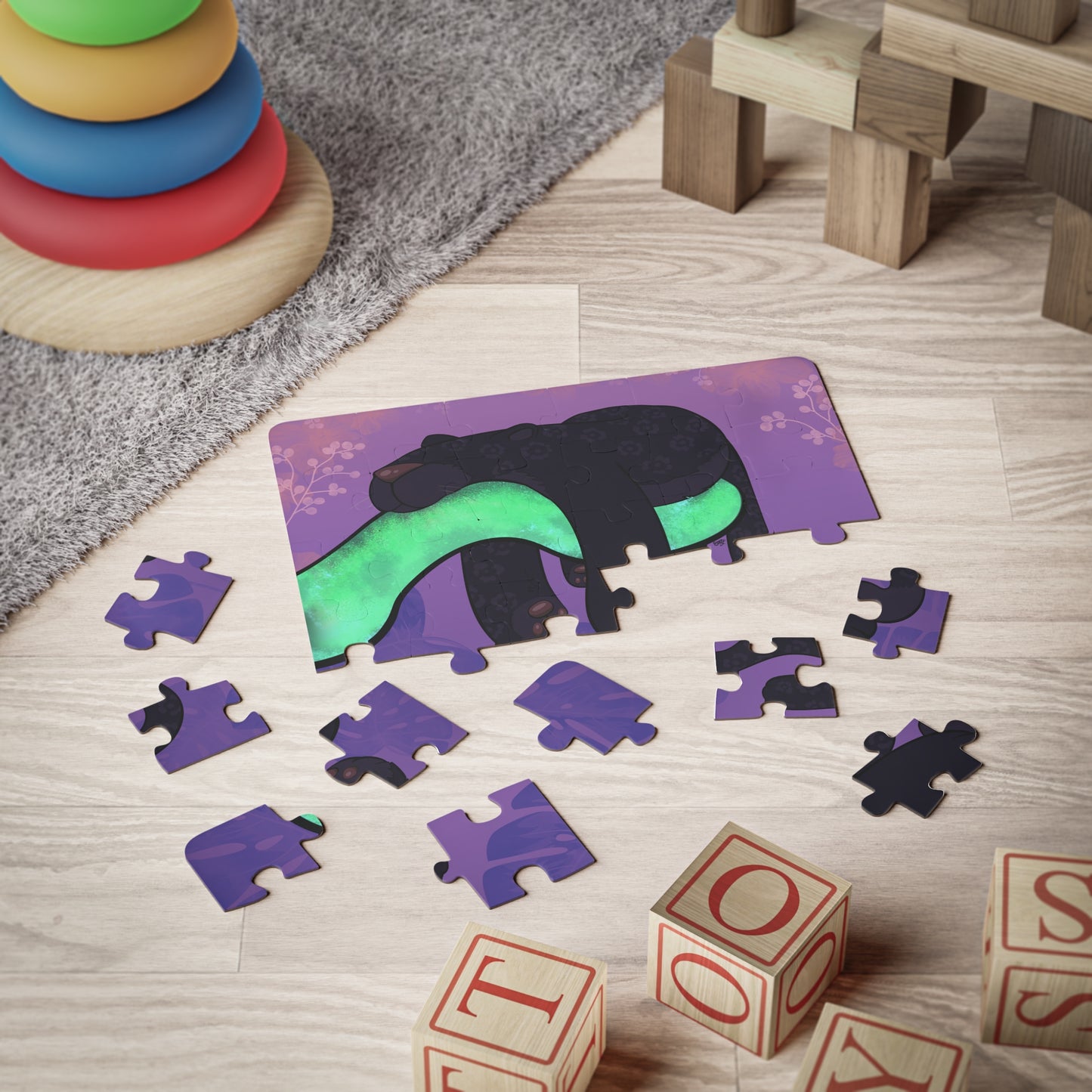 JAGUAR TAKING A NAP Cartoon Kids Puzzle (30 Piece) - Fun Learning Activity Gift for Kids