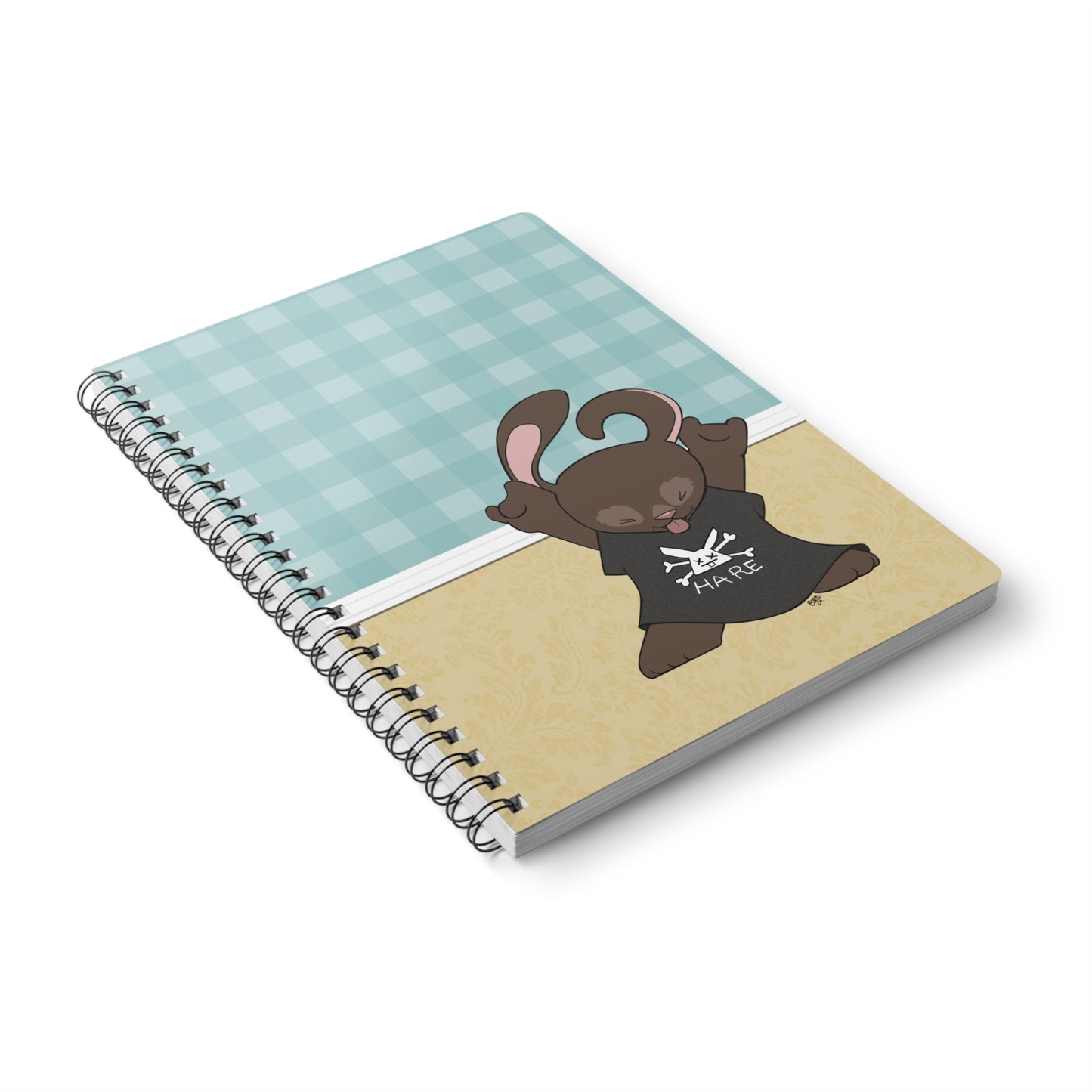 ROCKIN' OUT BUNNY Cartoon Notebook – 150 lined pages A5 Wirobound Softcover