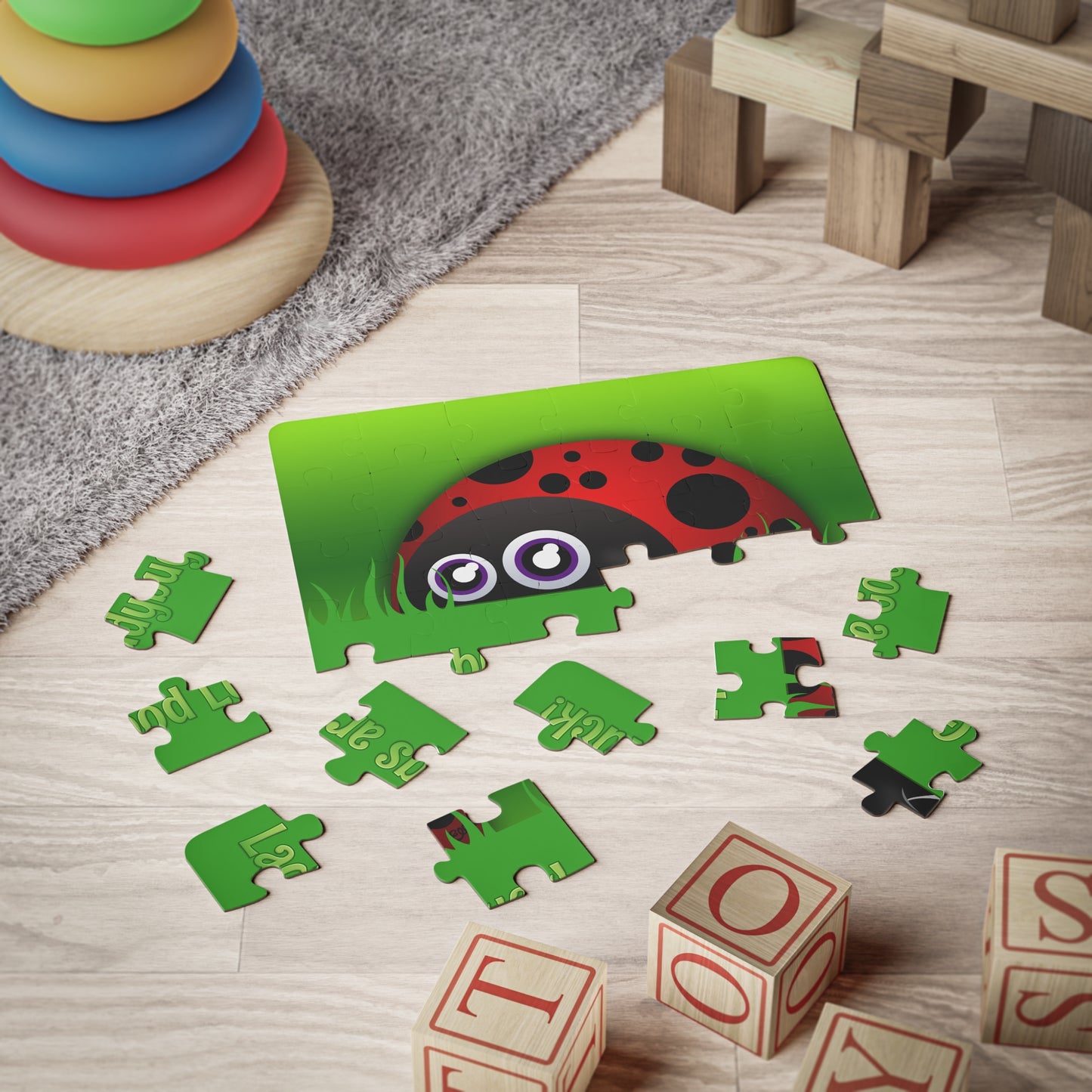 LADYBUGS ARE GOOD LUCK Cartoon Kids Puzzle (30 Piece) - Fun Learning Activity Gift for Kids