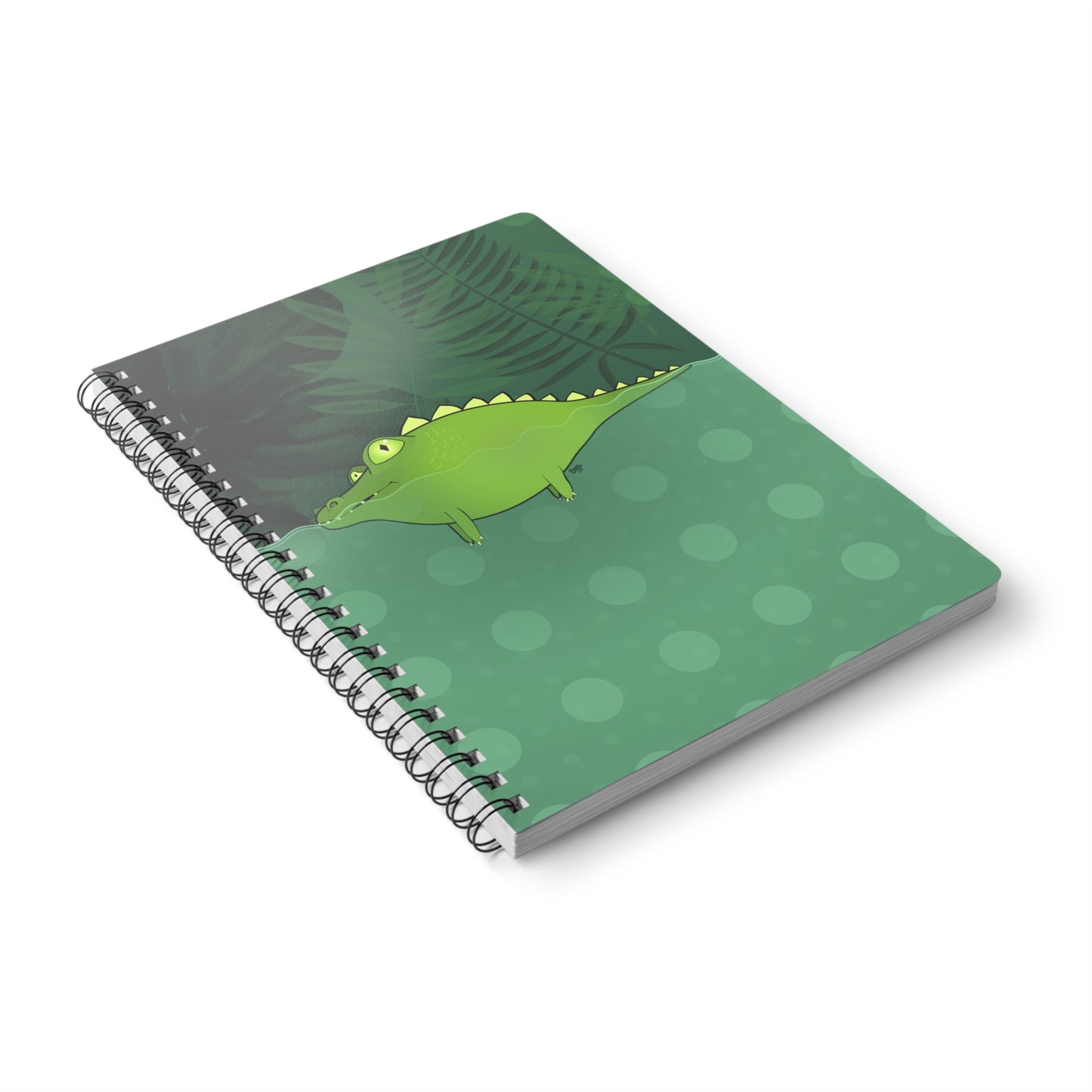 GATOR IN THE SWAMP Alligator Cartoon Notebook – 150 Lined Pages A5 Wirobound Softcover