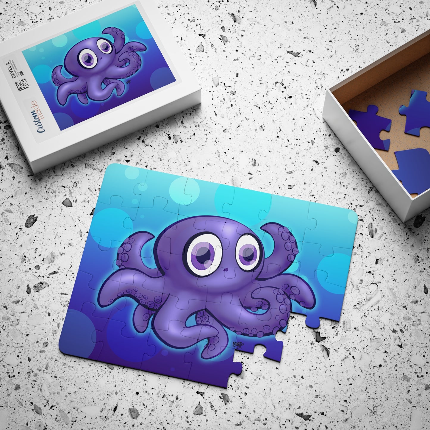 Baby Octopus Cartoon Kids Puzzle (30 Piece) - Fun Learning Activity Gift for Kids