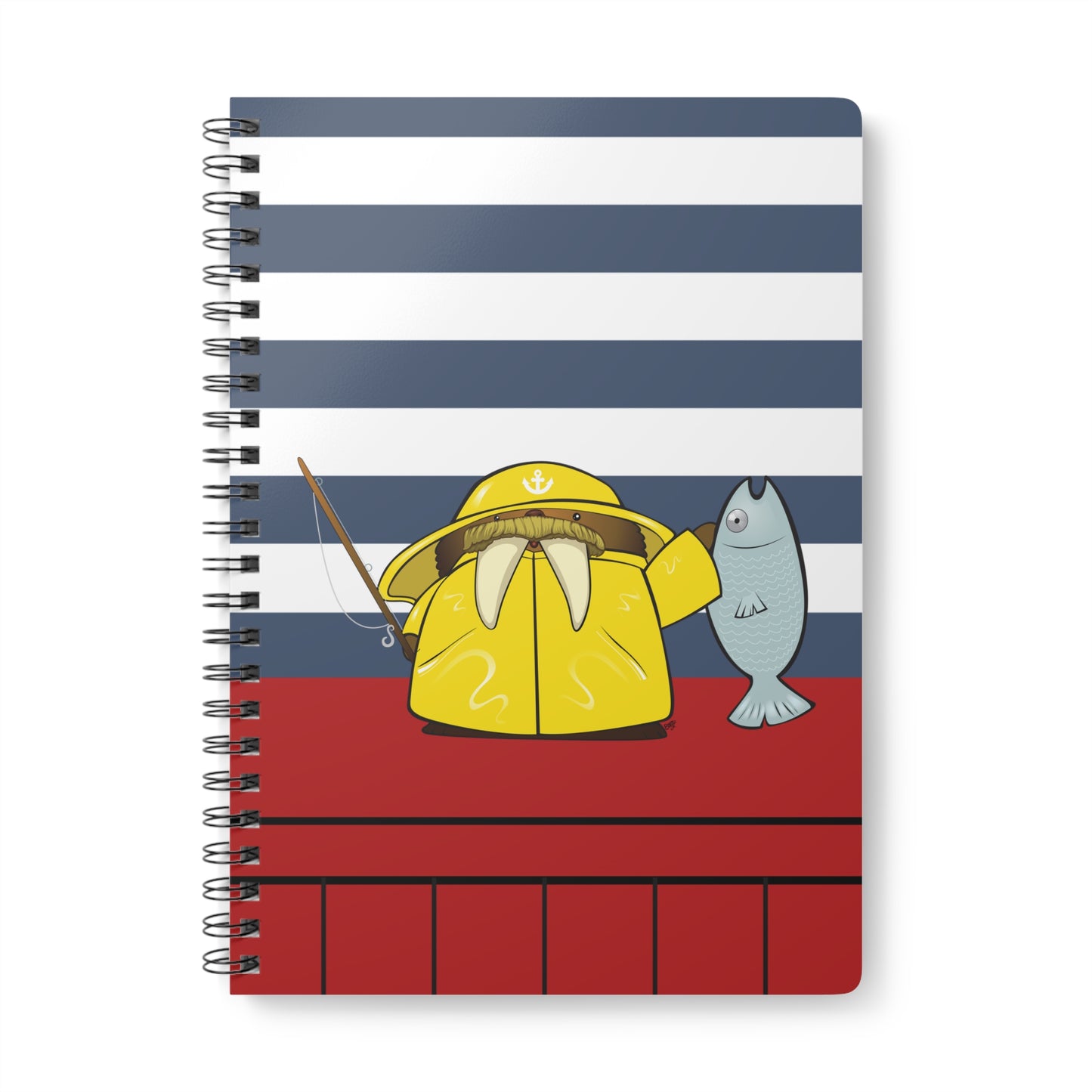 MR.WILMINGTON WALRUS Cartoon Notebook – 150 lined pages A5 Wirobound Softcover
