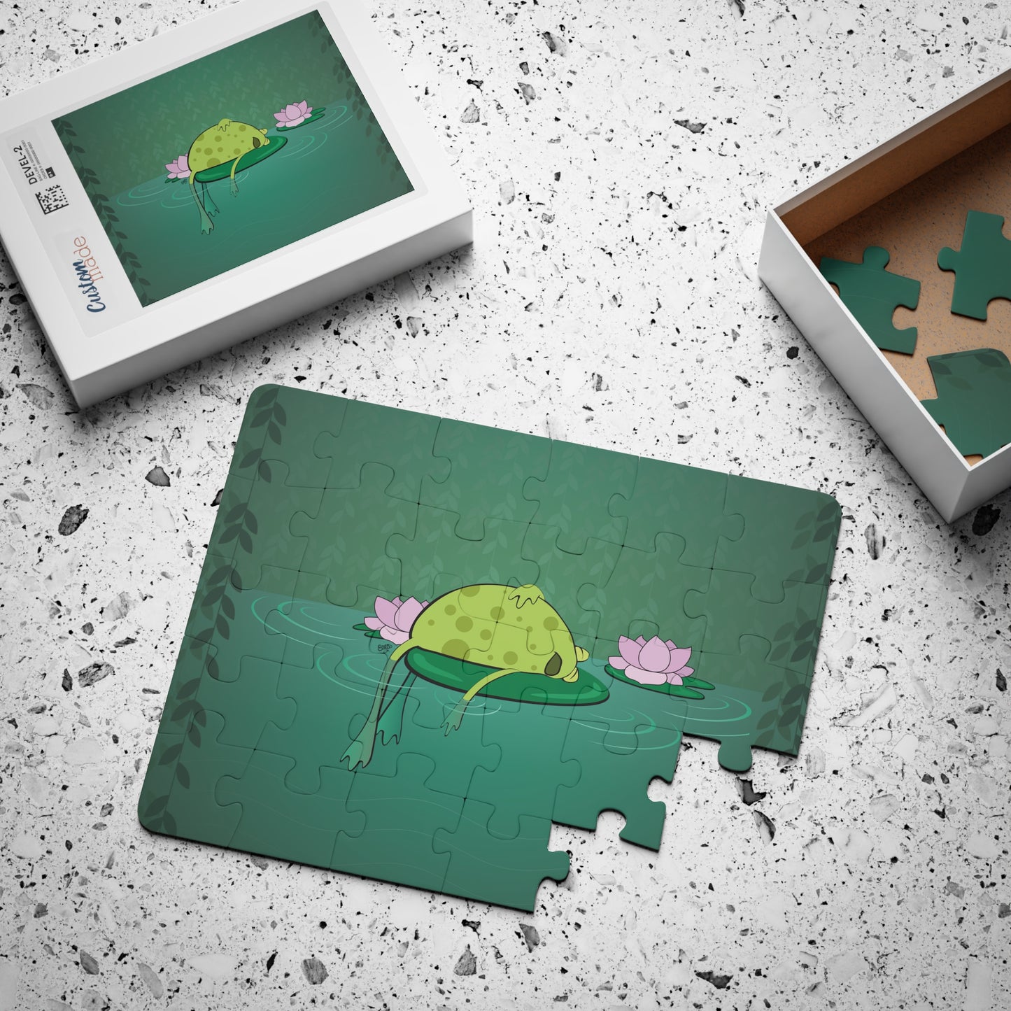 FROG ON A LILYPAD Cartoon Kids Puzzle (30 Piece) - Fun Learning Activity Gift for Kids