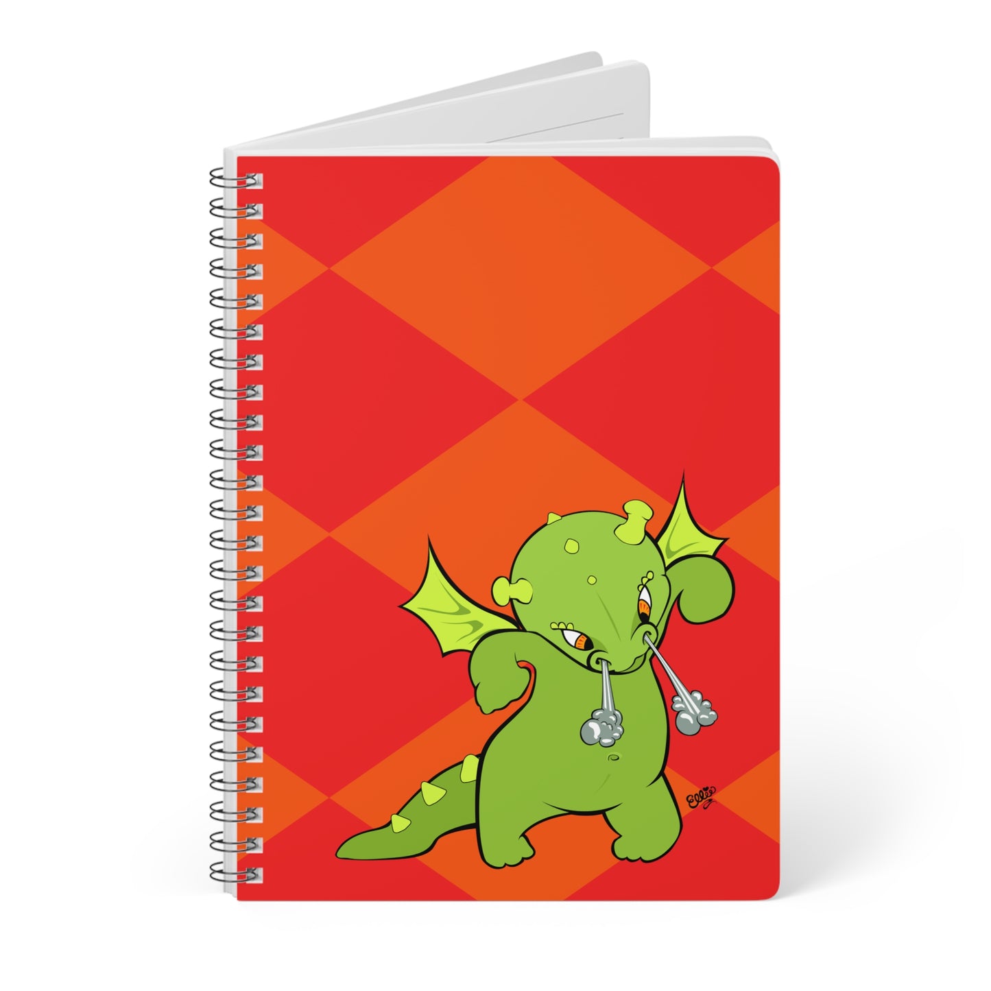 BABY DRAGON Cartoon Notebook – 150 lined pages A5 Wirobound Softcover
