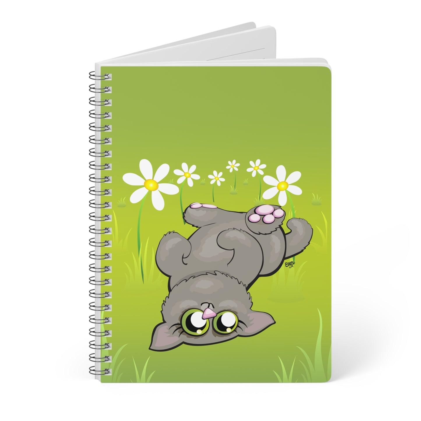 CUDDLY KITTEN Cartoon Notebook – 150 lined pages A5 Wirobound Softcover