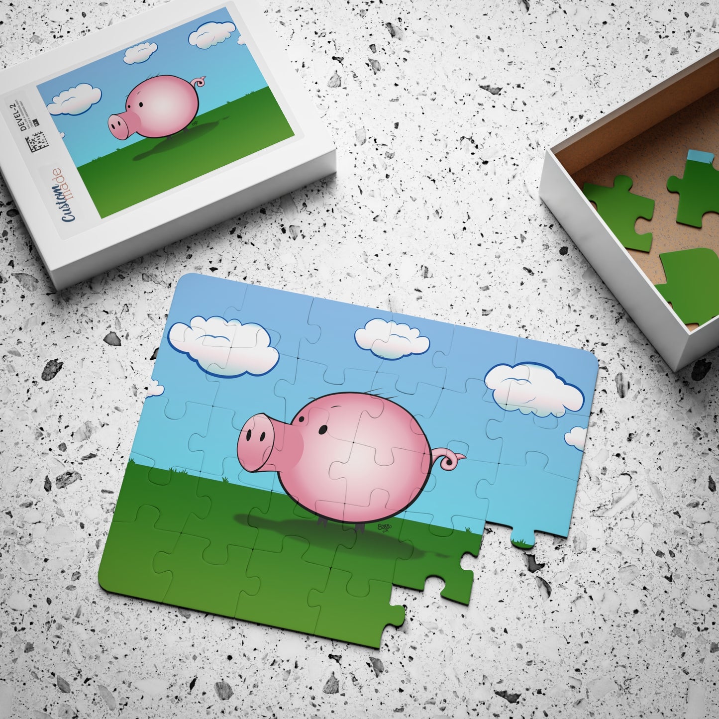 MOOGY THE PIG Cartoon Kids Puzzle (30 Piece) - Fun Learning Activity Gift for Kids
