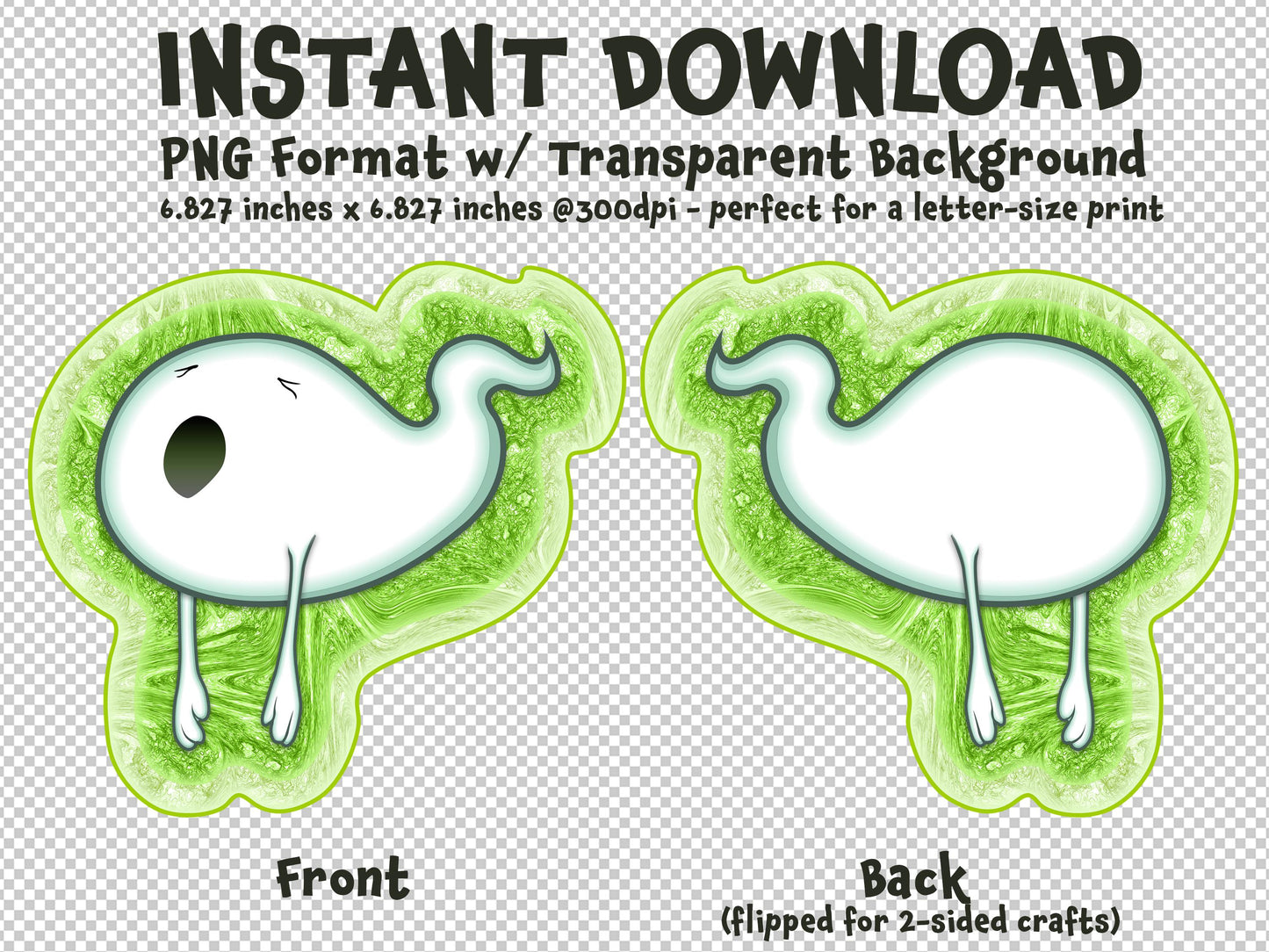 GHOST Over-Dramatic Ghost (4 of 8) Clip Art Printable Digital Instant Download for Halloween Decorations Invites Party Favors Prizes Gifts