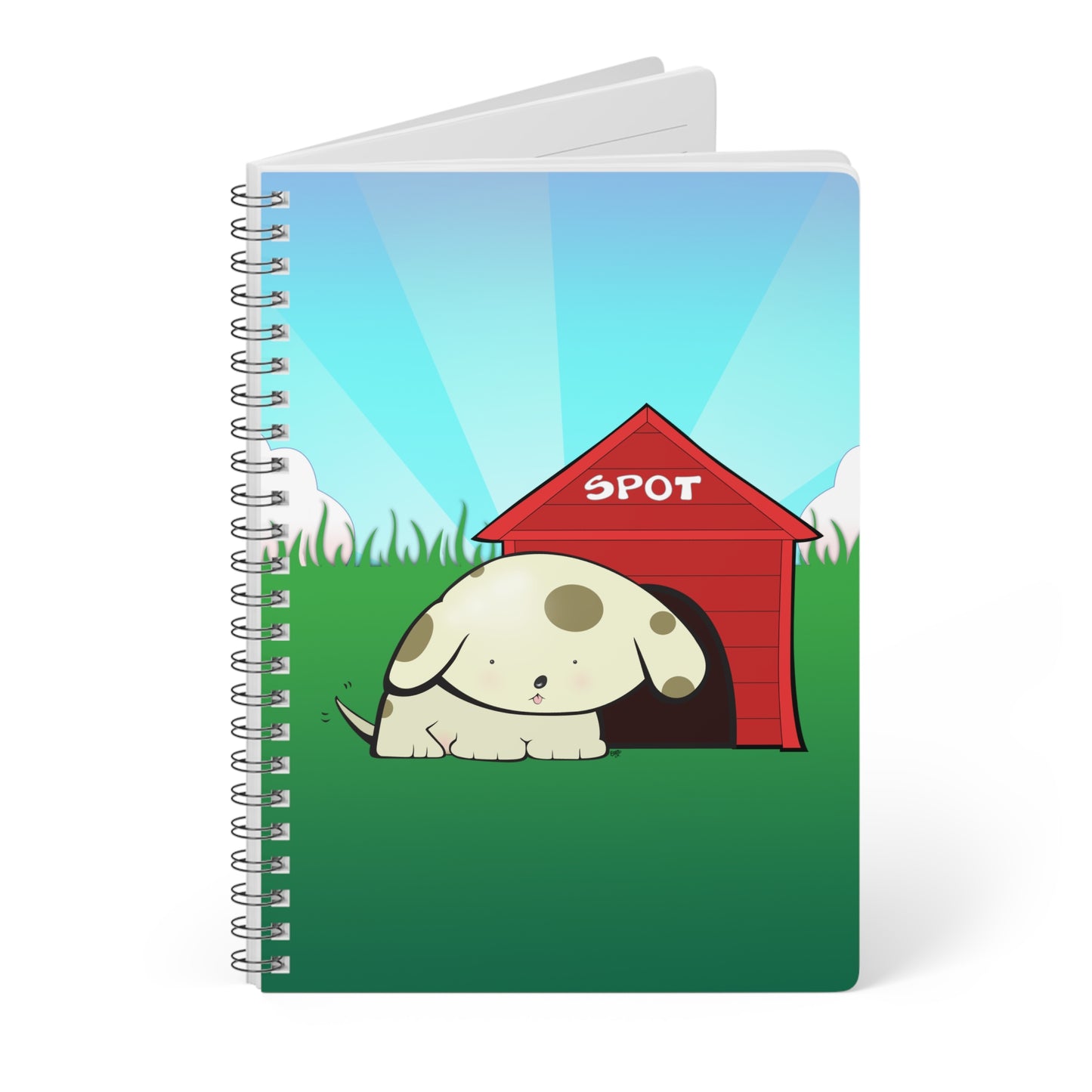 SPOT THE PUPPY Cartoon Notebook – 150 lined pages A5 Wirobound Softcover