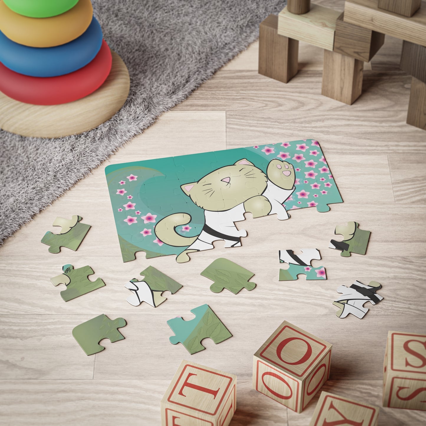 TAI CHI KITTY Cartoon Kids Puzzle (30 Piece) - Fun Learning Activity Gift for Kids