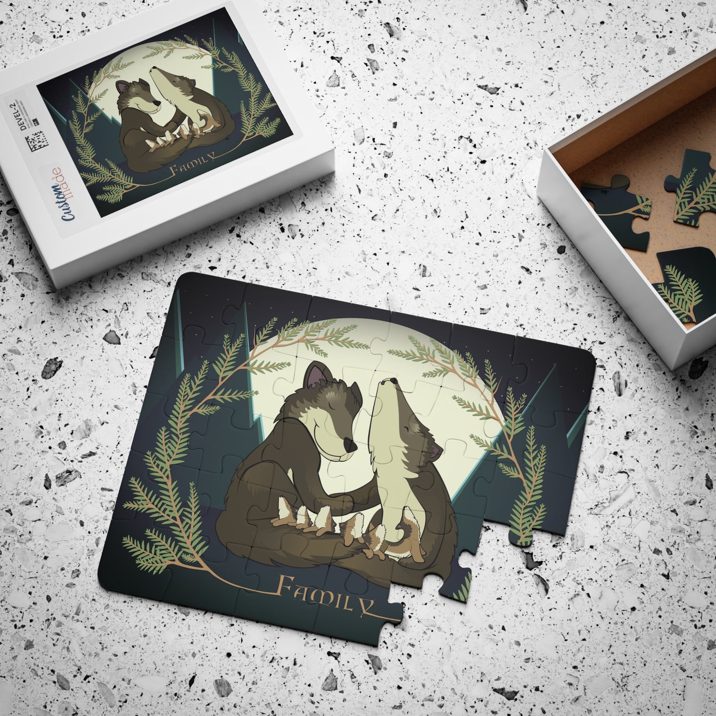 WOLF FAMILY AND THE FIRST AWOO Cartoon Kids Puzzle (30 Piece) - Fun Learning Activity Gift for Kids