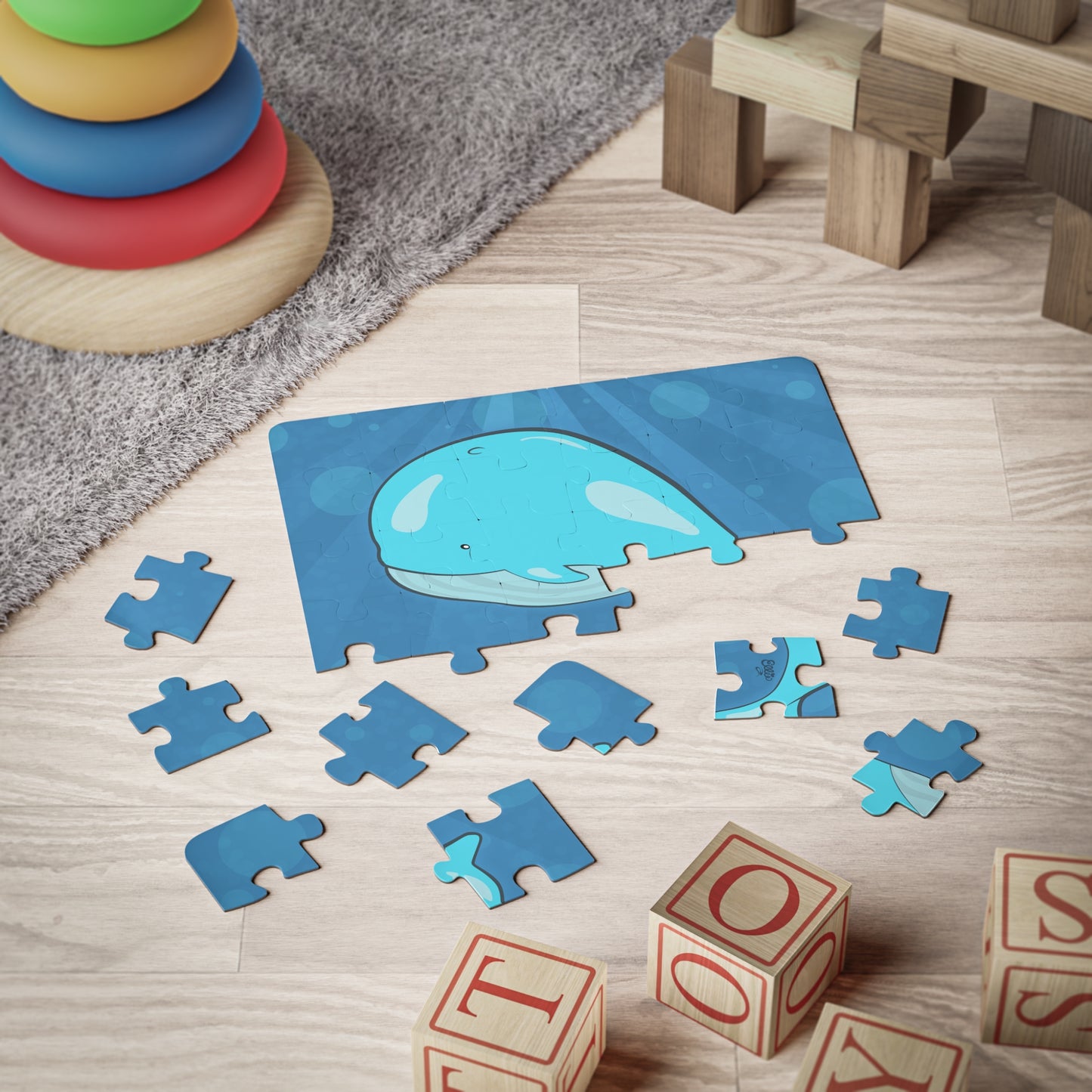 Whale Cartoon Kids Puzzle (30 Piece) - Fun Learning Activity Gift for Kids