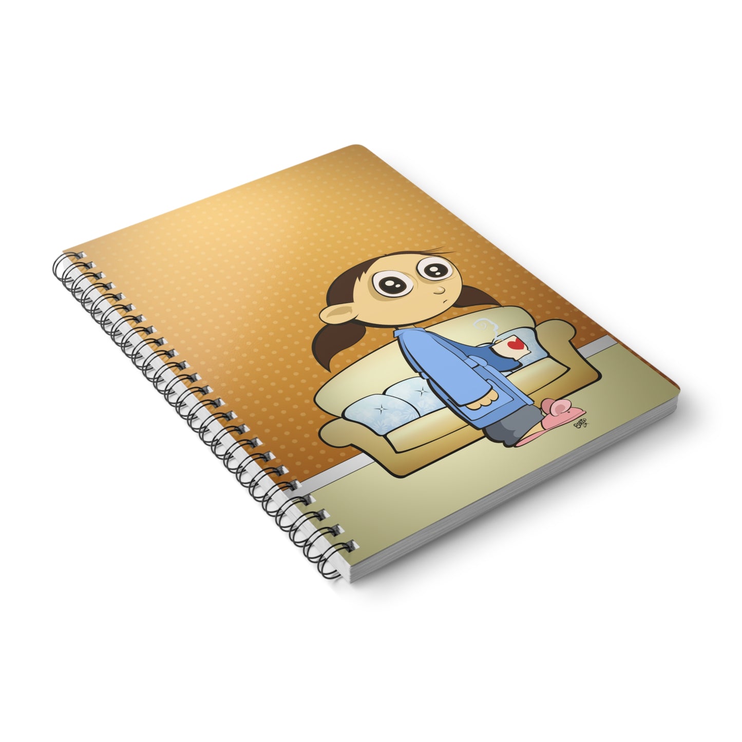 COFFEE MONSTER Cartoon Notebook – 150 lined pages A5 Wirobound Softcover