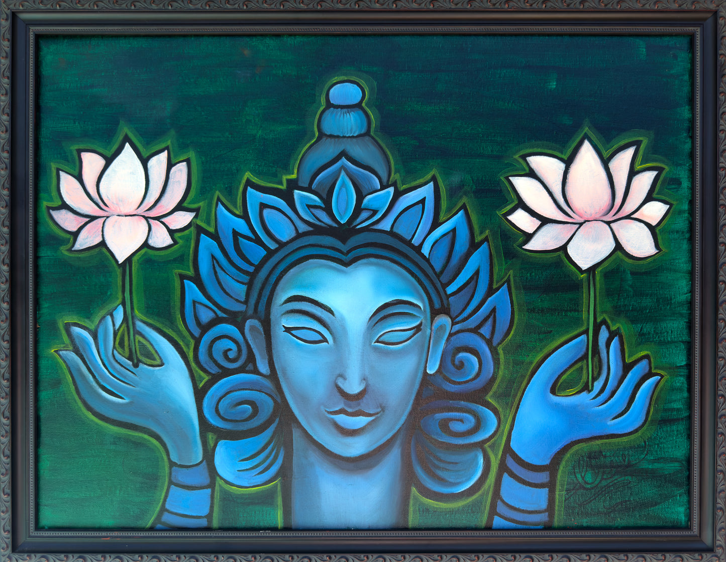'Buddha and the Lotuses' Fine Art Painting