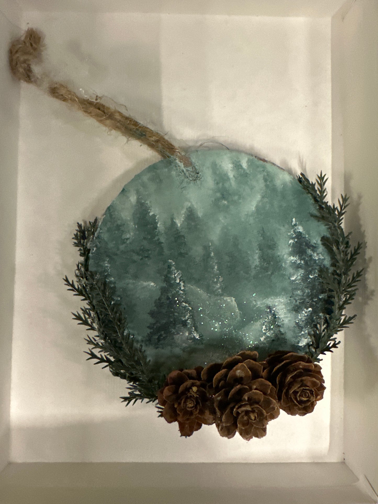 Misty Forest Wood Round Christmas Decor