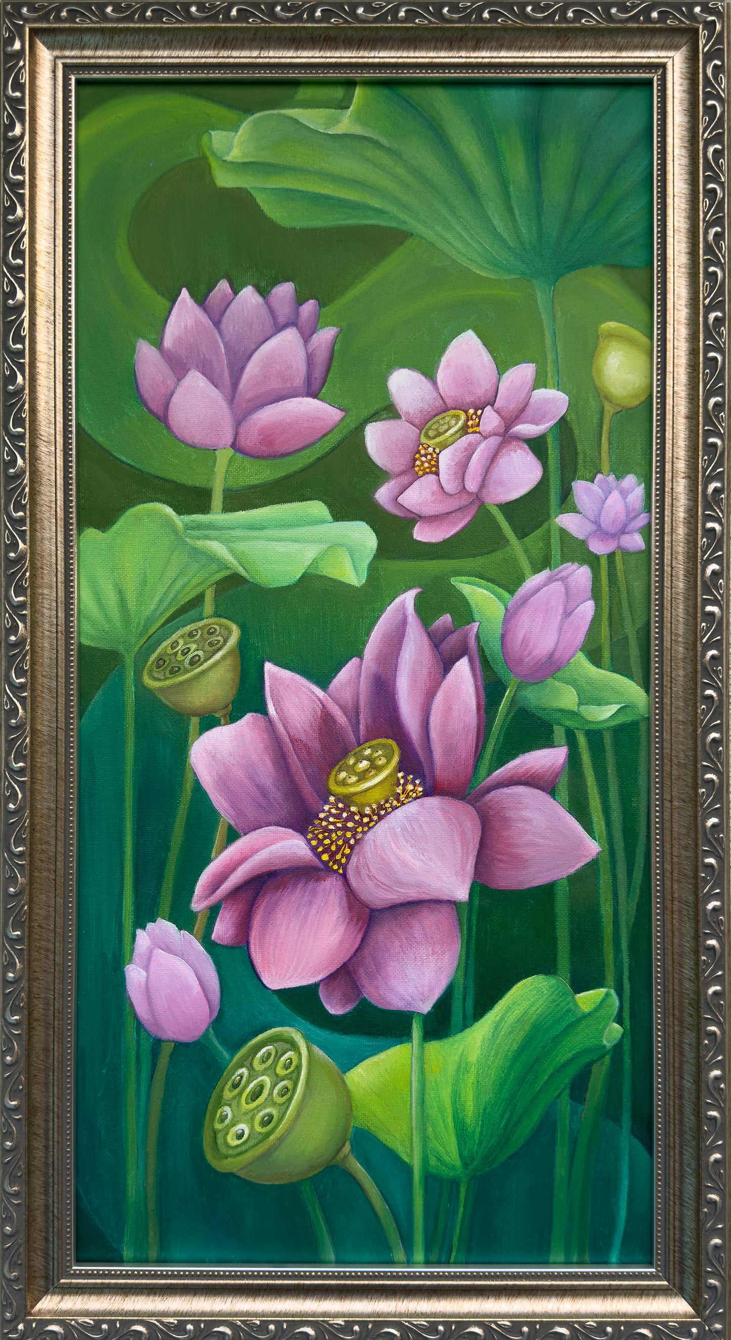 'Lotus Flowers in the Sun' Fine Art Painting