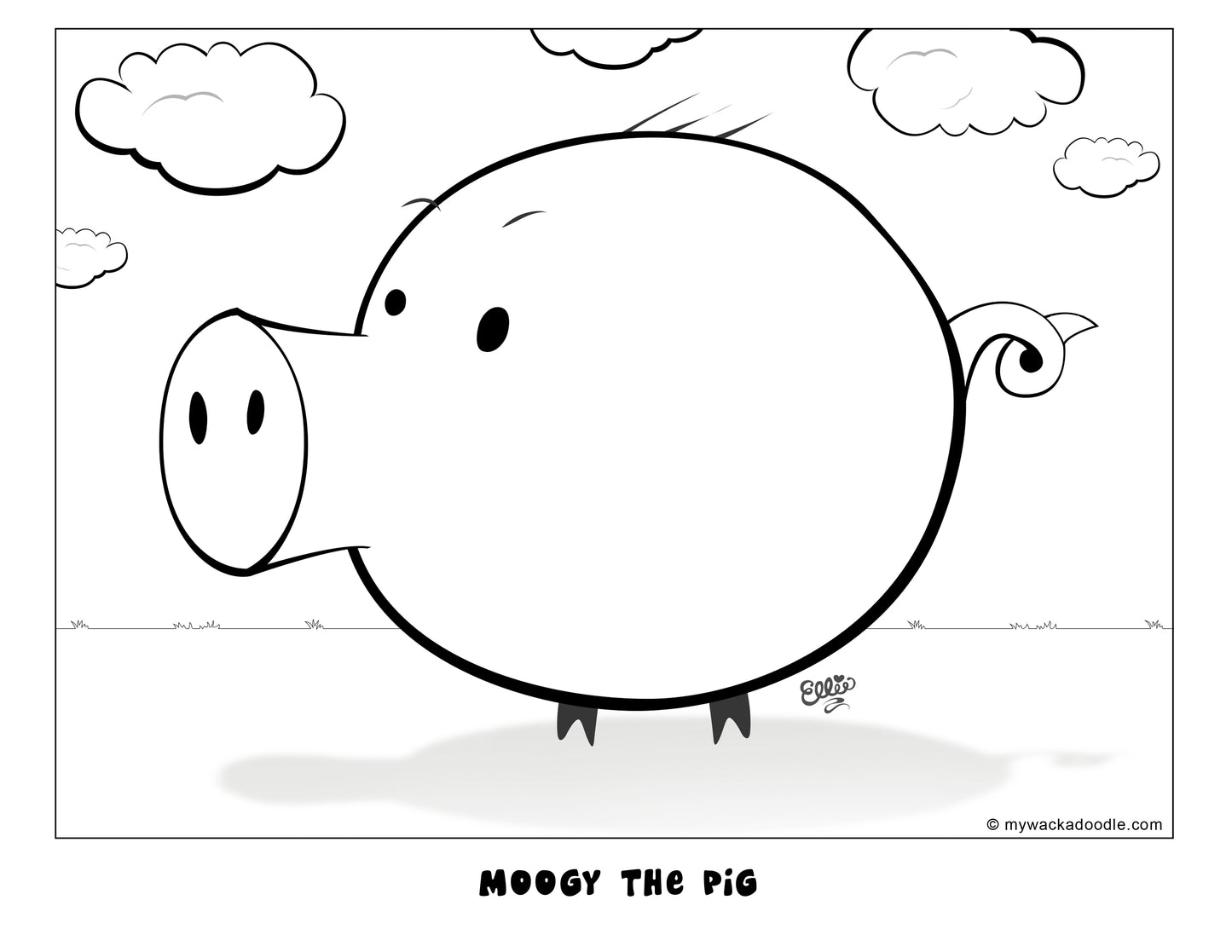 Moogy the Pig Coloring Page