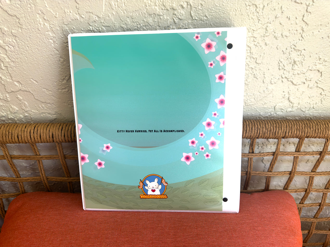 TAI CHI KITTY Cartoon Art 3-Ring Binder