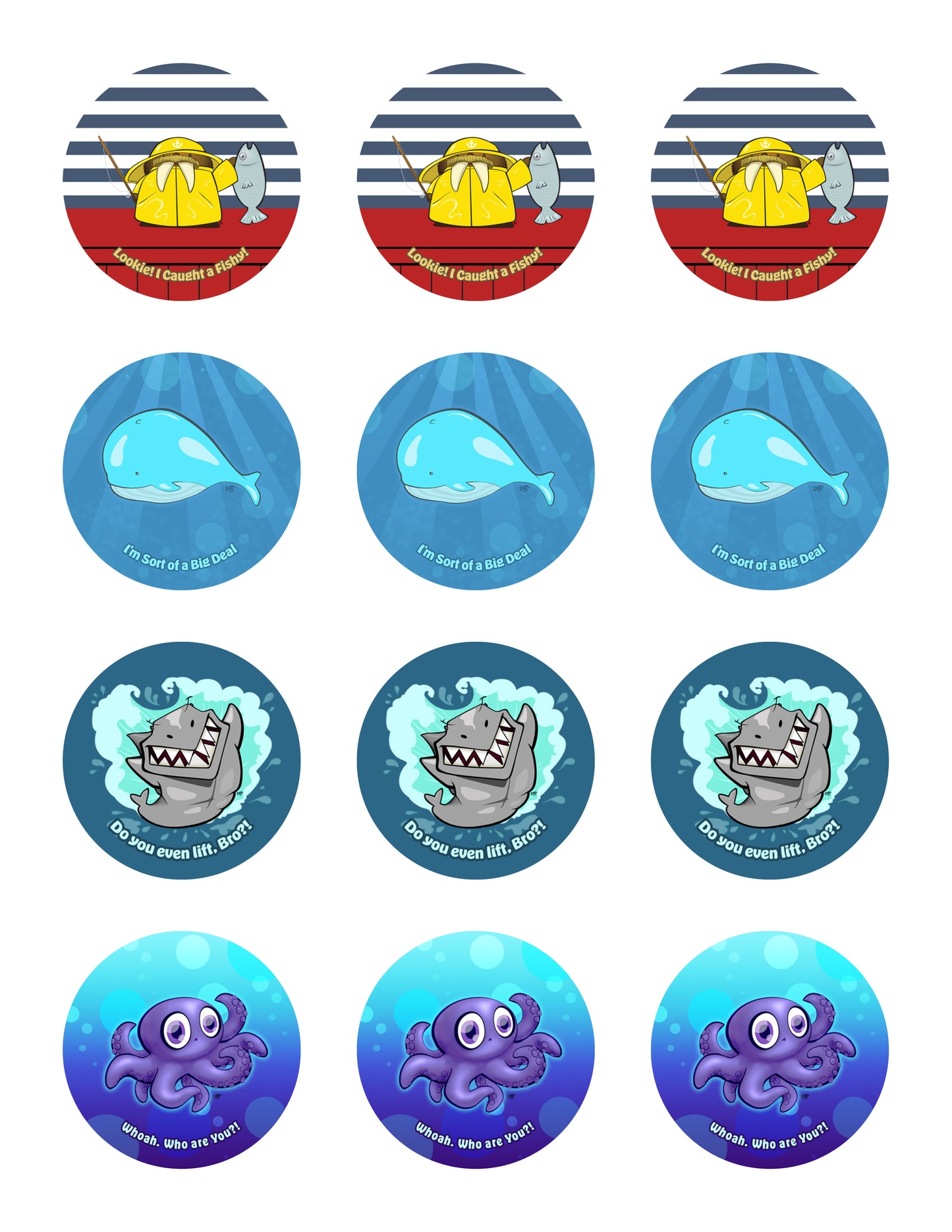 Ocean Explorer Sticker Sheet - 12 stickers (3 of each)