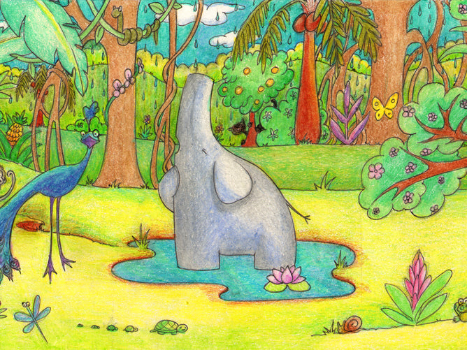 Elephant Singing in the Jungle Rain