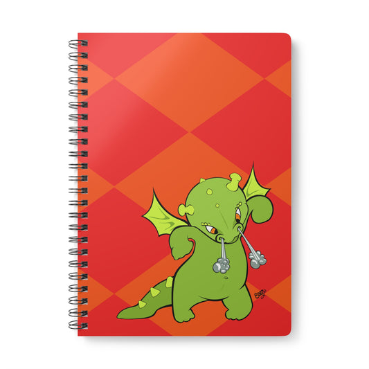 BABY DRAGON Cartoon Notebook – 150 lined pages A5 Wirobound Softcover
