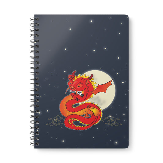 LIU LIU THE CHINESE DRAGON Cartoon Notebook – 150 lined pages A5 Wirobound Softcover