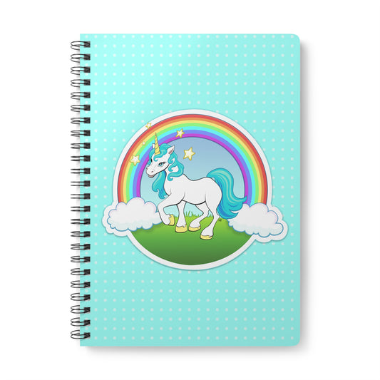MAGIC UNICORN Cartoon Notebook – 150 lined pages A5 Wirobound Softcover