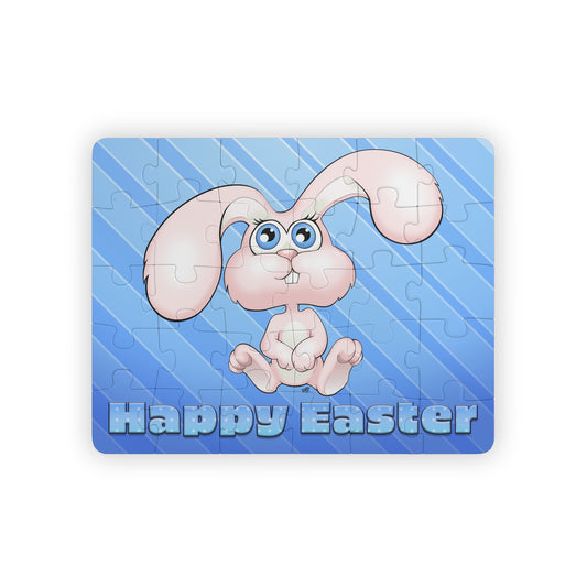 Happy Easter Bunny Cartoon Kids Puzzle (30 Piece) - Fun Learning Activity Gift for Kids