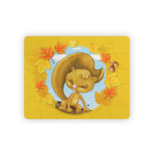 AUTUMN SQUIRREL Cartoon Kids Puzzle (30 Piece) - Fun Learning Activity Gift for Kids