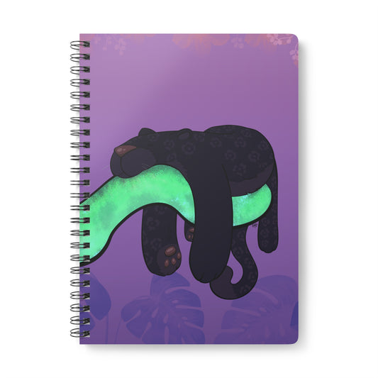 JAGUAR TAKING A NAP Cartoon Notebook – 150 Lined Pages A5 Wirobound Softcover